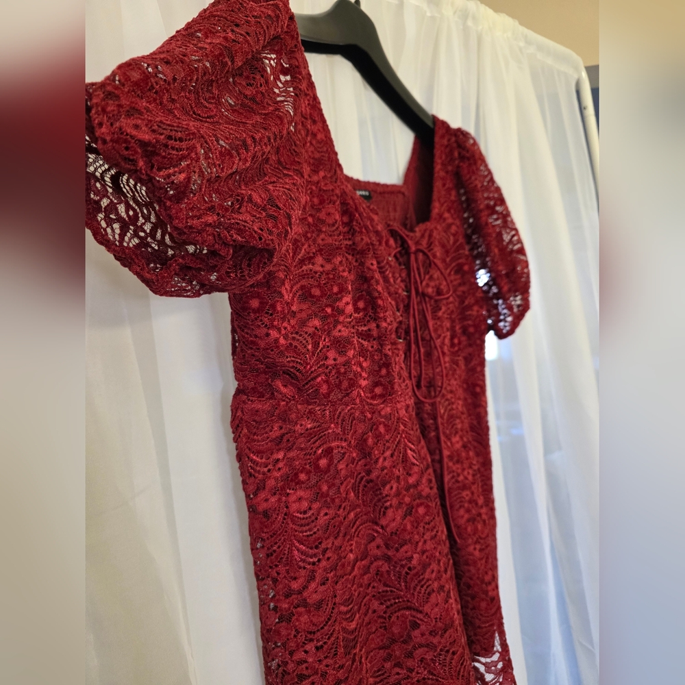 Torrid Deep Red Lace-Up Top - Picture 2 of 8